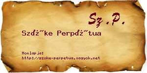 Szőke Perpétua névjegykártya